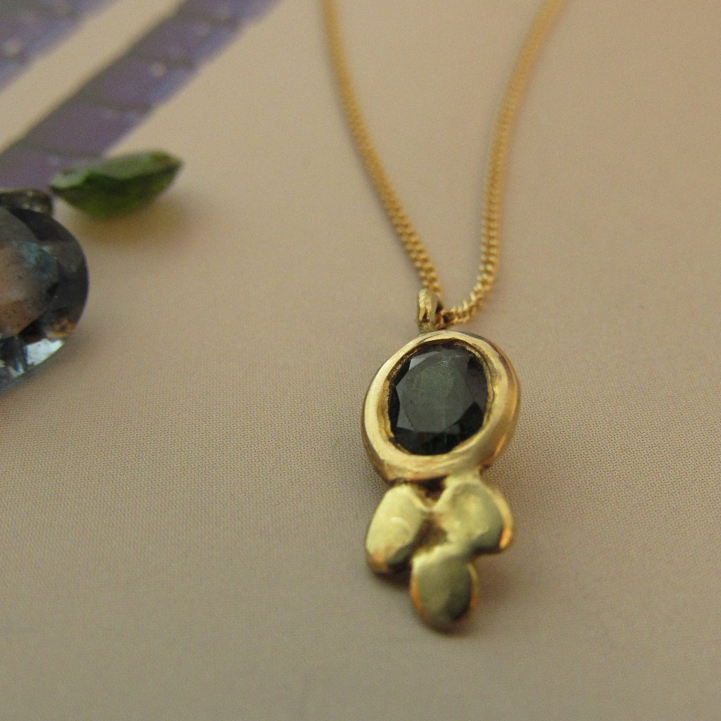 Gold Tourmaline Necklace.